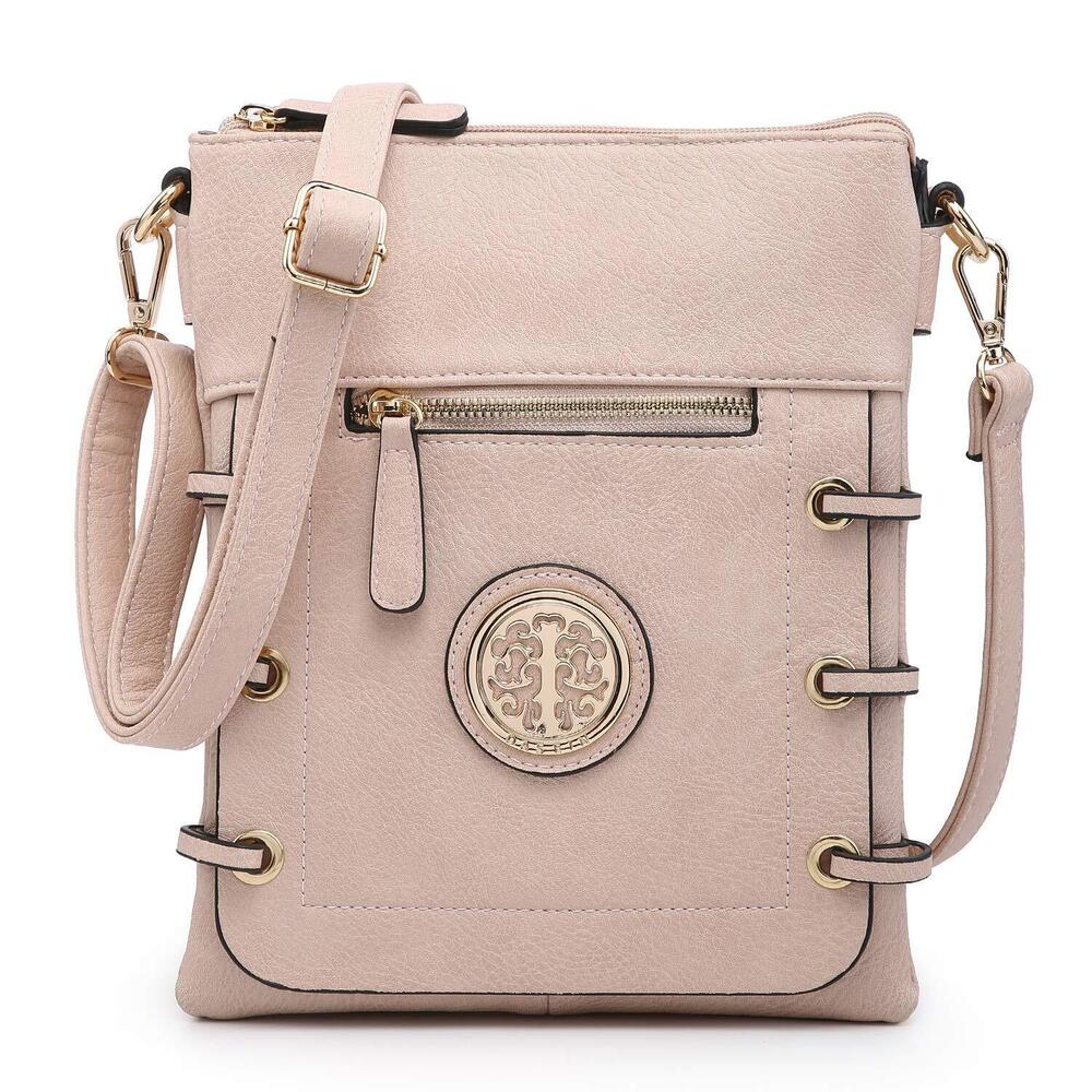 3326 Lightweight Shoulder Purse Soft PU Leather Crossbody Bag Multi Pocket